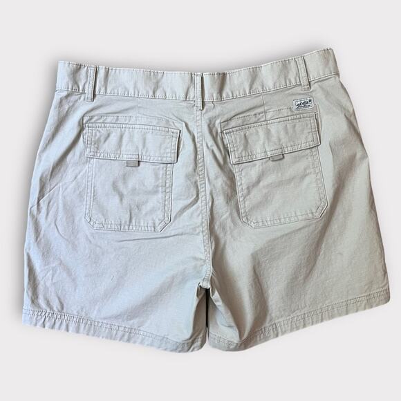 Eddie Bauer Khaki Hiking Shorts Women’s 10 Flat Front 5” Inseam High Waisted - Picture 2 of 10